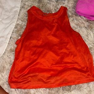 ATHELETA ORANGE/RED CROPPED TOP SIZE XSMALL